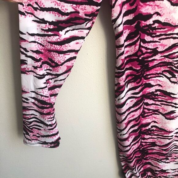 FASHION NOVA September Pink Zebra Tiger Mock Neck Mini Dress - Picture 6 of 10